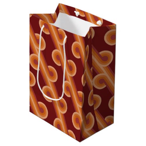 Maroon Red Orange Circles Fusion Fine Art Pattern Medium Gift Bag