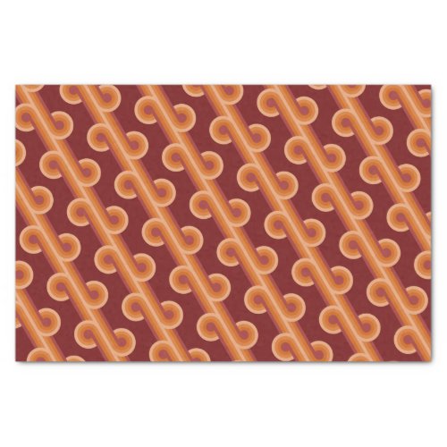 Maroon Red Orange Circles Fusion Fine Art Pattern Tissue Paper