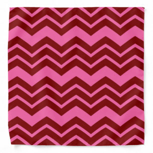 Maroon Red Pink Chevron Zigzag Design  Bandana