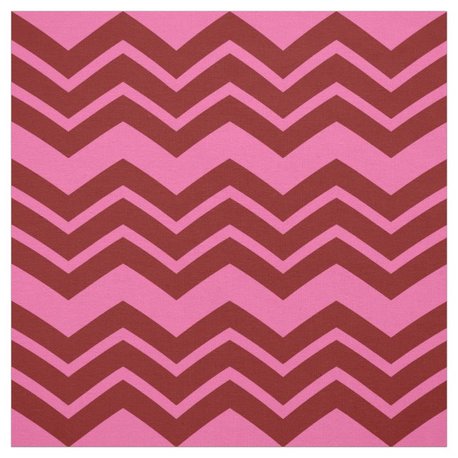 Maroon Red Pink Chevron Zigzag Design  Fabric (Swatch)