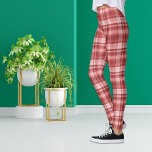 Maroon Red Pink Madras Plaid Leggings<br><div class="desc">These leggings feature a pale pink and maroon red madras plaid pattern which will easily take you from winter into the spring and summer seasons,  and then into autumn. Chic and modern,  this plaid will be a standout in your wardrobe.</div>