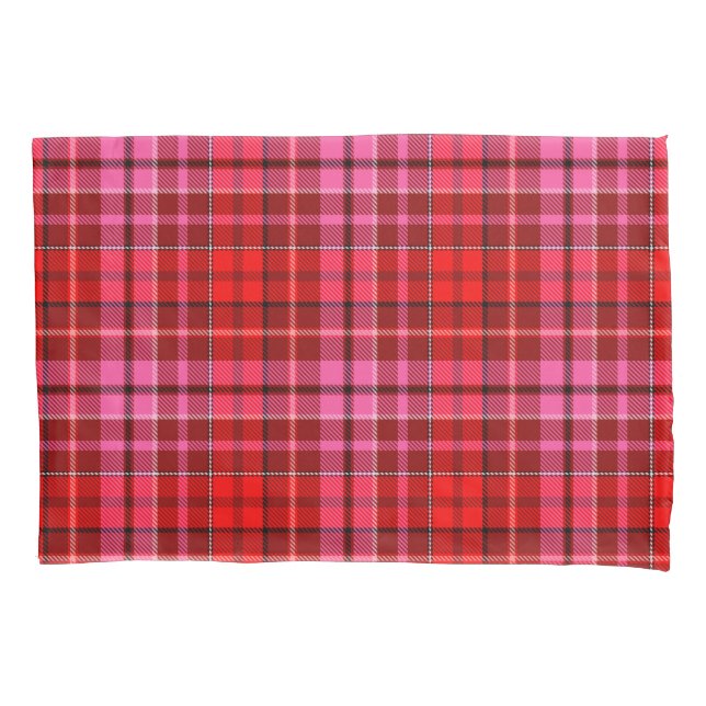 Maroon Red Pink Plaid Tartan Design  Pillow Case (Front)