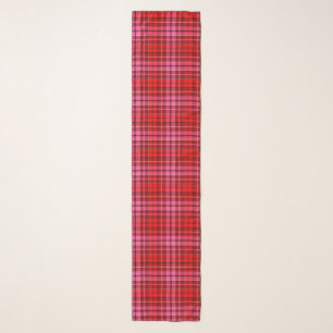 Maroon Red Pink Plaid Tartan Design  Scarf