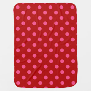 Maroon Red Pink Polka Dots Design Baby Blanket