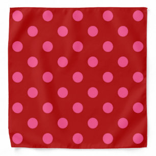 Maroon Red Pink Polka Dots Design  Bandana