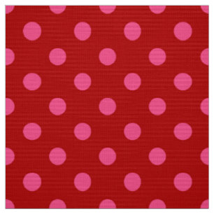 Maroon Red Pink Polka Dots Design  Fabric