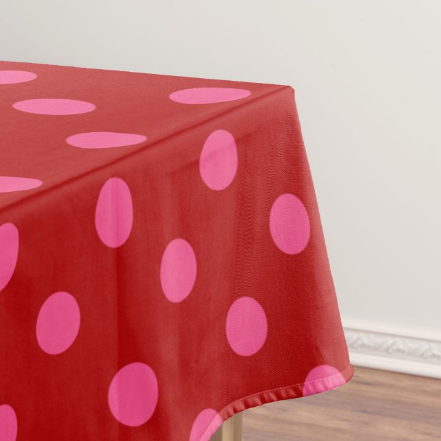 Maroon Red Pink Polka Dots Design  Tablecloth (Creator Uploaded)