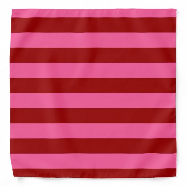 Maroon Red Pink Stripes Design  Bandana (Front)