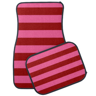 Maroon Red Pink Stripes Design  Car Floor Mat