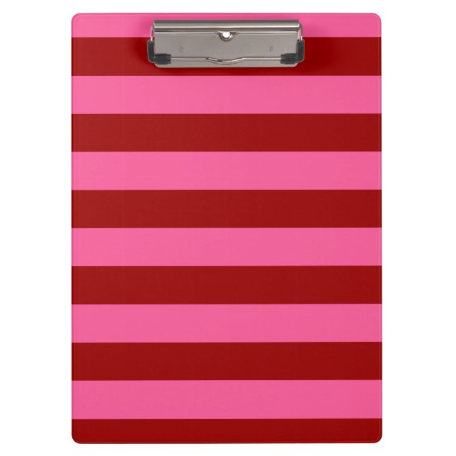 Maroon Red Pink Stripes Design  Clipboard (Front)