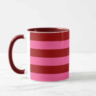 Maroon Red Pink Stripes Design  Mug