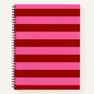 Maroon Red Pink Stripes Design  Notebook