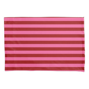 Maroon Red Pink Stripes Design  Pillow Case