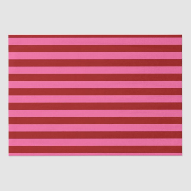Maroon Red Pink Stripes Design  Tissue Paper (Front)