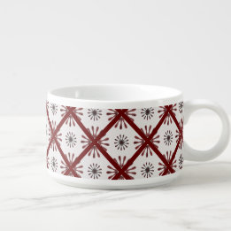 Maroon Red Retro Spiro Geometric Pattern Duvet Cov Bowl