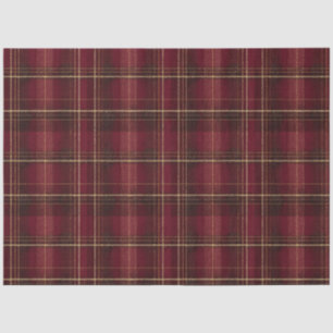 Maroon Red Tartan Tissue Paper