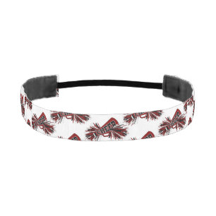 Maroon Red, White and Black Cheerleader Athletic Headband