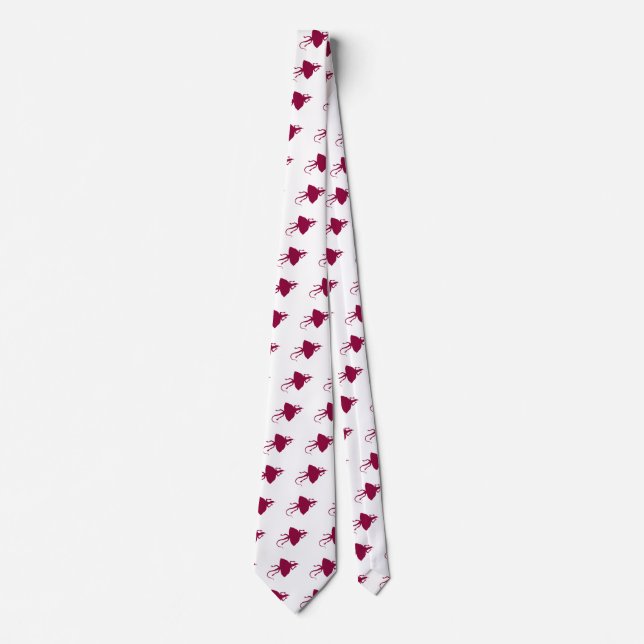 Maroon reptile pattern neck tie (Front)