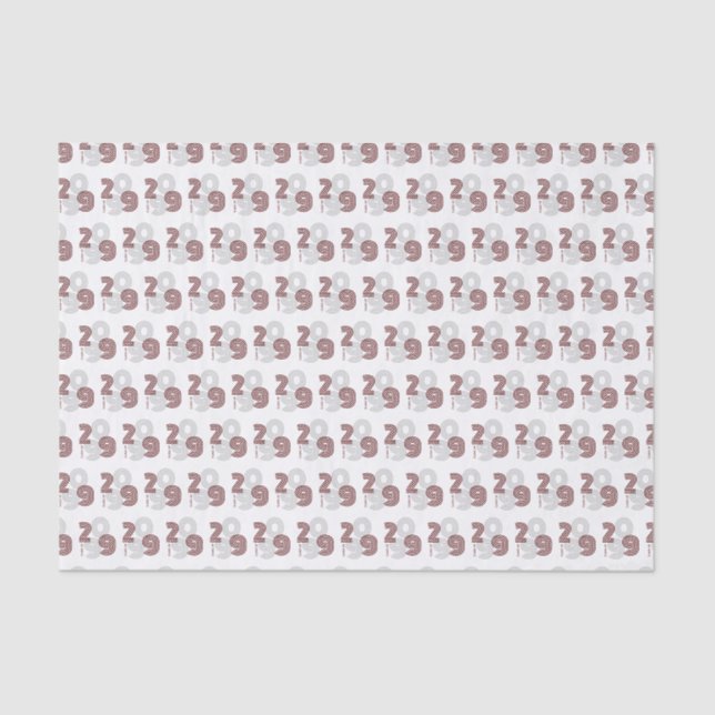 Maroon Retro Big Numbers Class of Tissue Paper (Front)