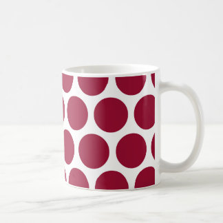 Maroon Retro Colorful Modern Polka Dots Coffee Mug