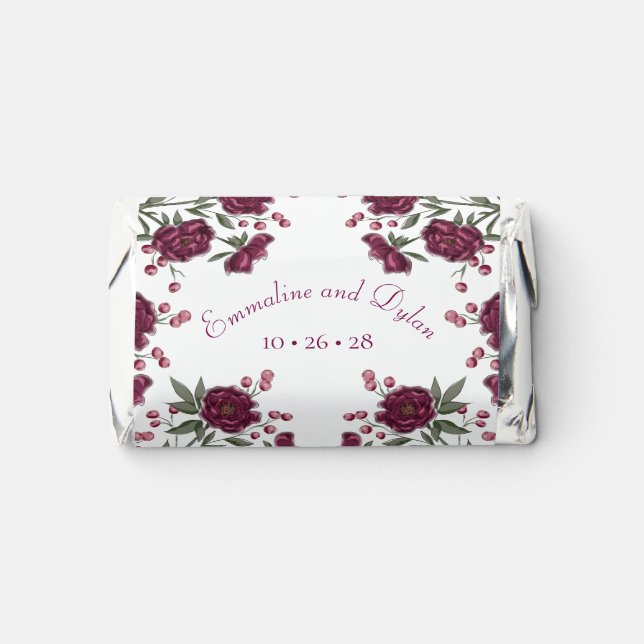 Maroon Rose Wedding Hershey's Miniatures (Front)