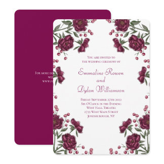 Maroon Rose Wedding Invitation