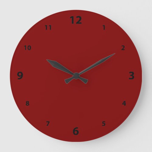 Maroon Round Clock with Numbers