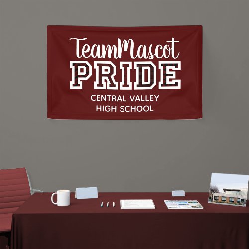 Maroon School Pride Mascot Name Banner