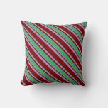 [ Thumbnail: Maroon, Sea Green, and Violet Colored Pattern Throw Pillow ]