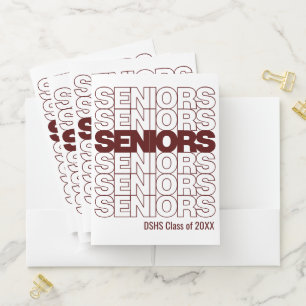 Maroon Seniors Seniors Seniors Pocket Folder