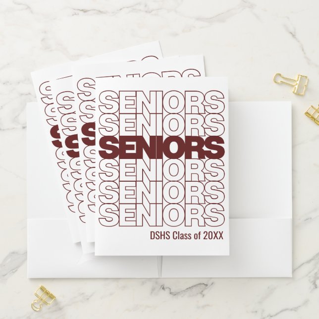 Maroon Seniors Seniors Seniors Pocket Folder (In Situ)