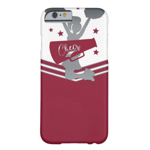 Maroon  Silver Stars Cheer Cheer_leading Barely There iPhone 6 Case