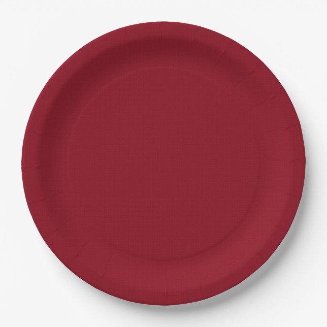 Maroon Simplicity Paper Plates (Front)