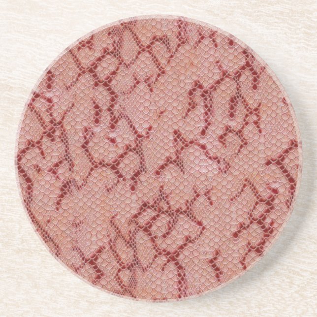 Maroon Snake Skin.jpg Drink Coaster (Front)