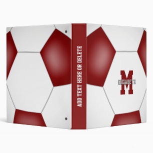 maroon soccer team gifts athlete name 3 ring binder