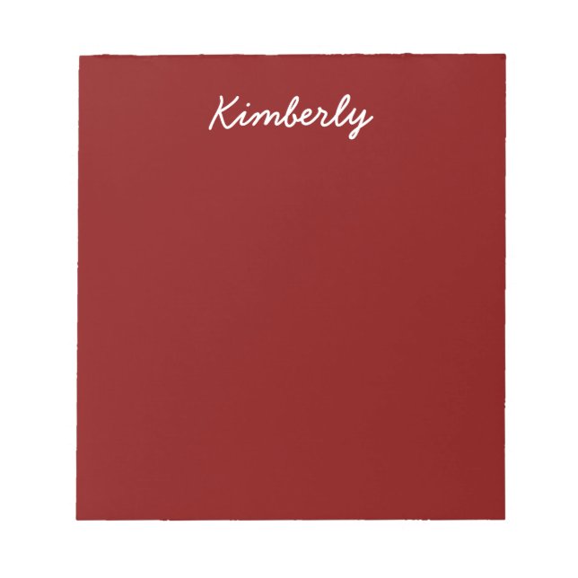 Maroon Solid Color Notepad (Front)