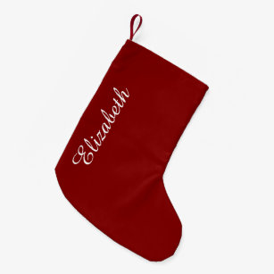 Solid Color Christmas Stockings Zazzle Maroon Solid Color Small Christmas Stocking