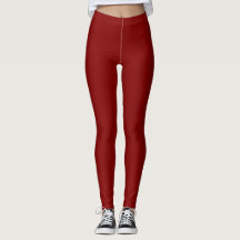Maroon Solid Plain Color Leggings