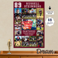Maroon Sports Senior Graduation 18 Photo Collage