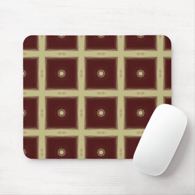 Maroon Square tiles mouse pad (With Mouse)