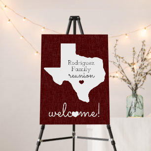Maroon State of Texas Family Reunion Foam Board