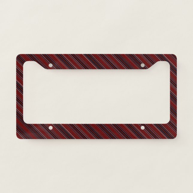 Maroon Stripe License Plate Frame (Front)