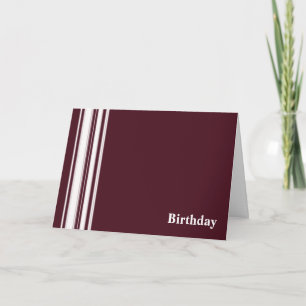 Maroon Stripes Birthday Card