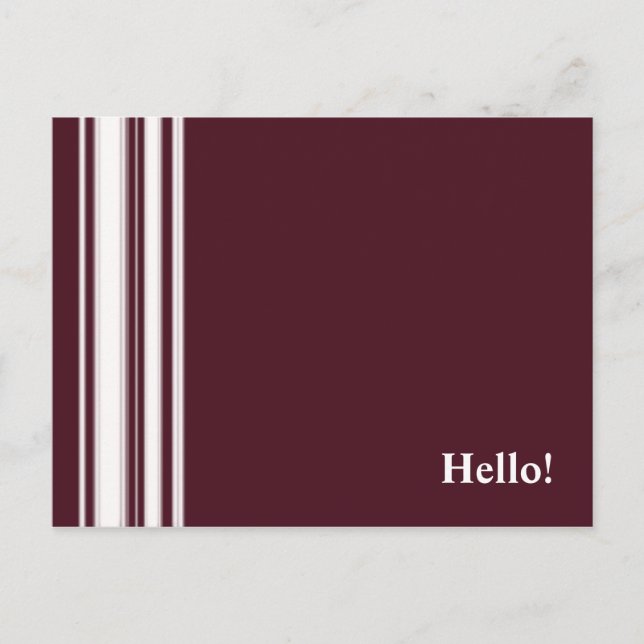 Maroon Stripes Postcard (Front)