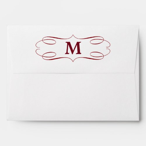 Maroon Swirl Monogram Envelope