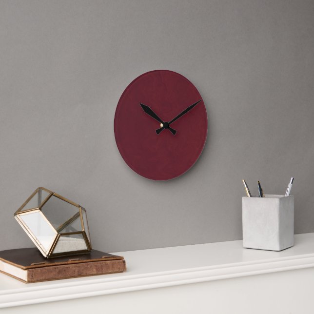 Maroon Swirl  Round Clock (Office)