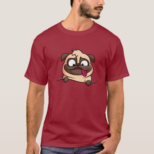 Maroon t_shirt with cute dog design casual wear