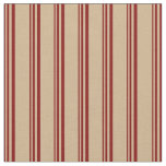 Maroon &amp; Tan Lined Pattern Fabric