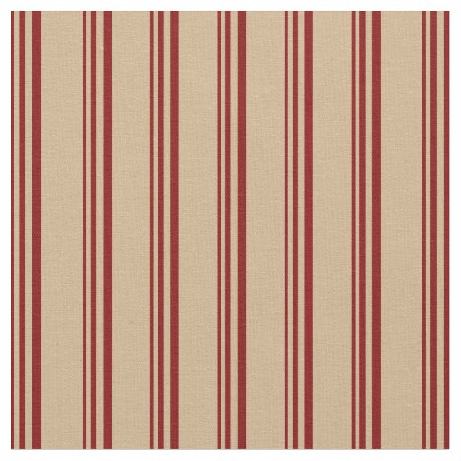 Maroon & Tan Lined Pattern Fabric