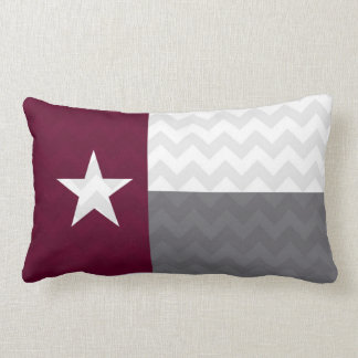 Maroon Texas Flag Chevron Lumbar Pillow